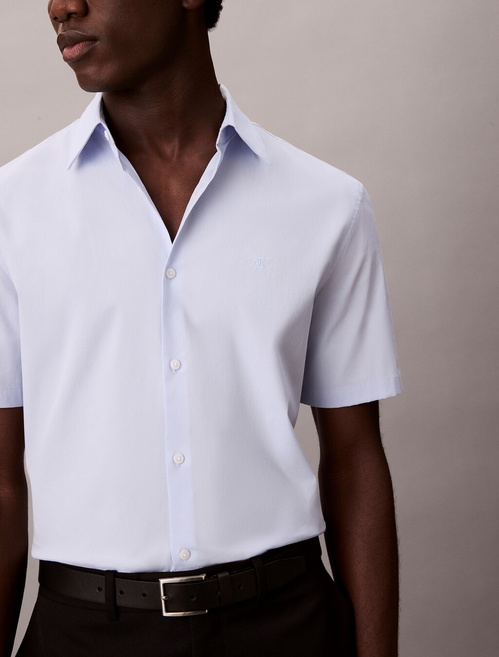 Stretch Cotton Slim Shirt, Lilac Hint, hi-res