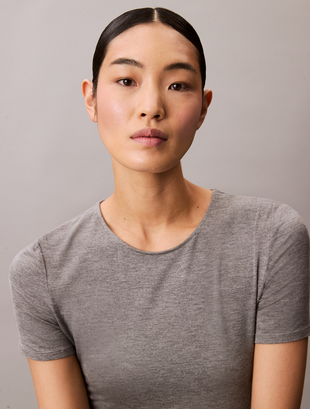 Second Skin Crewneck Midi Dress, MED GREY HEATHER, hi-res