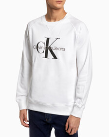 ORGANIC COTTON MONOGRAM SWEATSHIRT, Bright White, hi-res