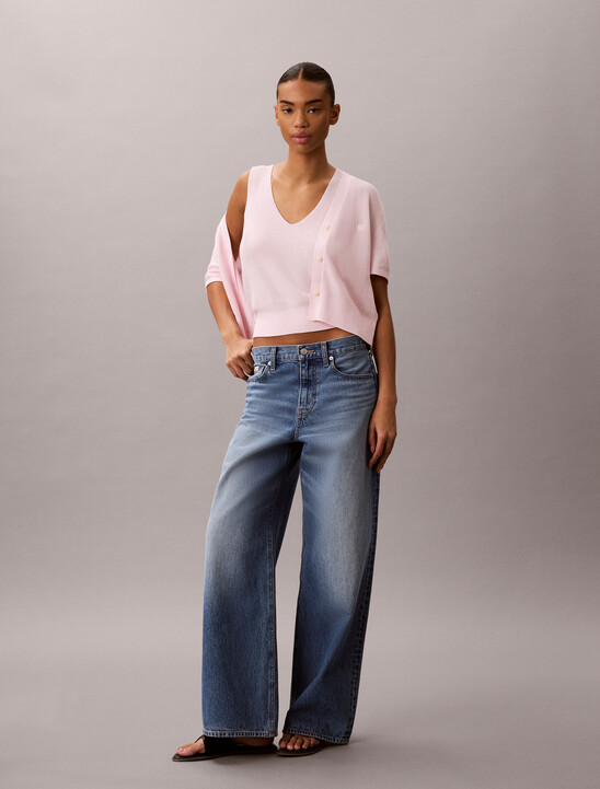 Cotton Knit Short Sleeve Twin Set