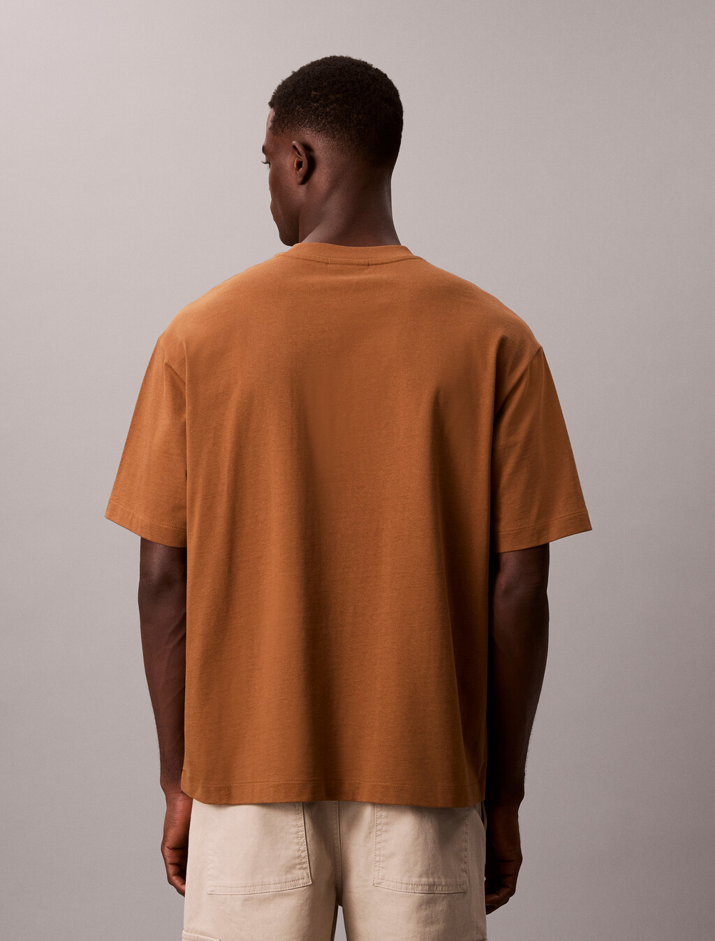 Calvin Logo Crew Neck Tee, Bronze Gold, hi-res