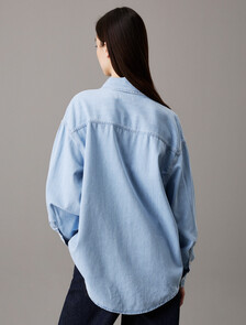 Oversized Denim Shirt, Denim Light, hi-res