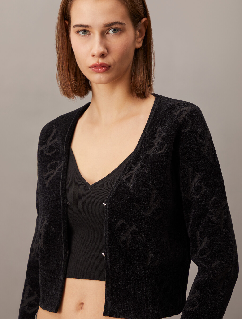 2 In 1 Cashmere Cardigan, Ck Black, hi-res