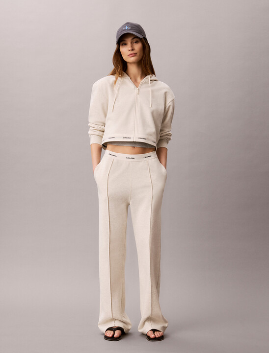 Logo Waistband Wide Leg Joggers