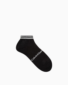MEN'S LOGO LOW CUT SOCKS, BLACK WHITE, hi-res