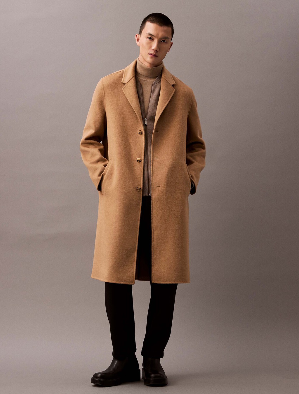 Wool Blend Overcoat, Tigers Eye, hi-res