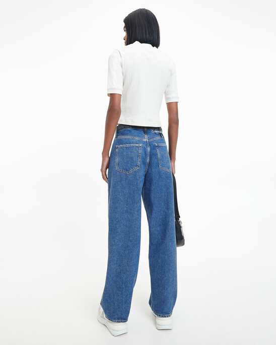 SMALL LOGO BADGE RIB KNIT TOP