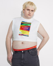 Pride Unisex Printed Tank Top, BRIGHT WHITE, hi-res