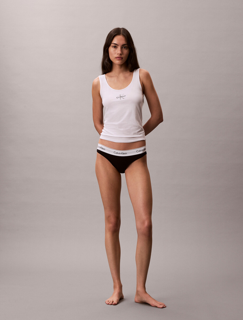 Tank Top - Cotton Stretch Lounge, Classic White, hi-res