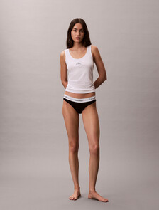 Tank Top - Cotton Stretch Lounge, Classic White, hi-res