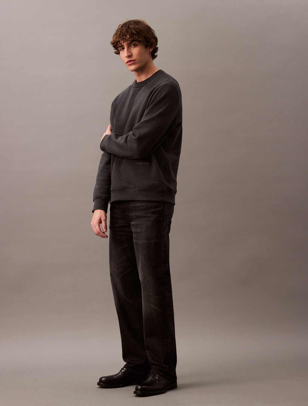 Classic Cotton Fleece Sweatshirt, 070 CHARCOAL HEATHER, hi-res