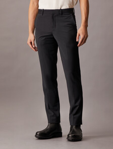 Refined Wool Blend Slim Trouser, Black, hi-res