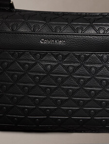 Embossed Emblem Logo Sling Bag, Black, hi-res