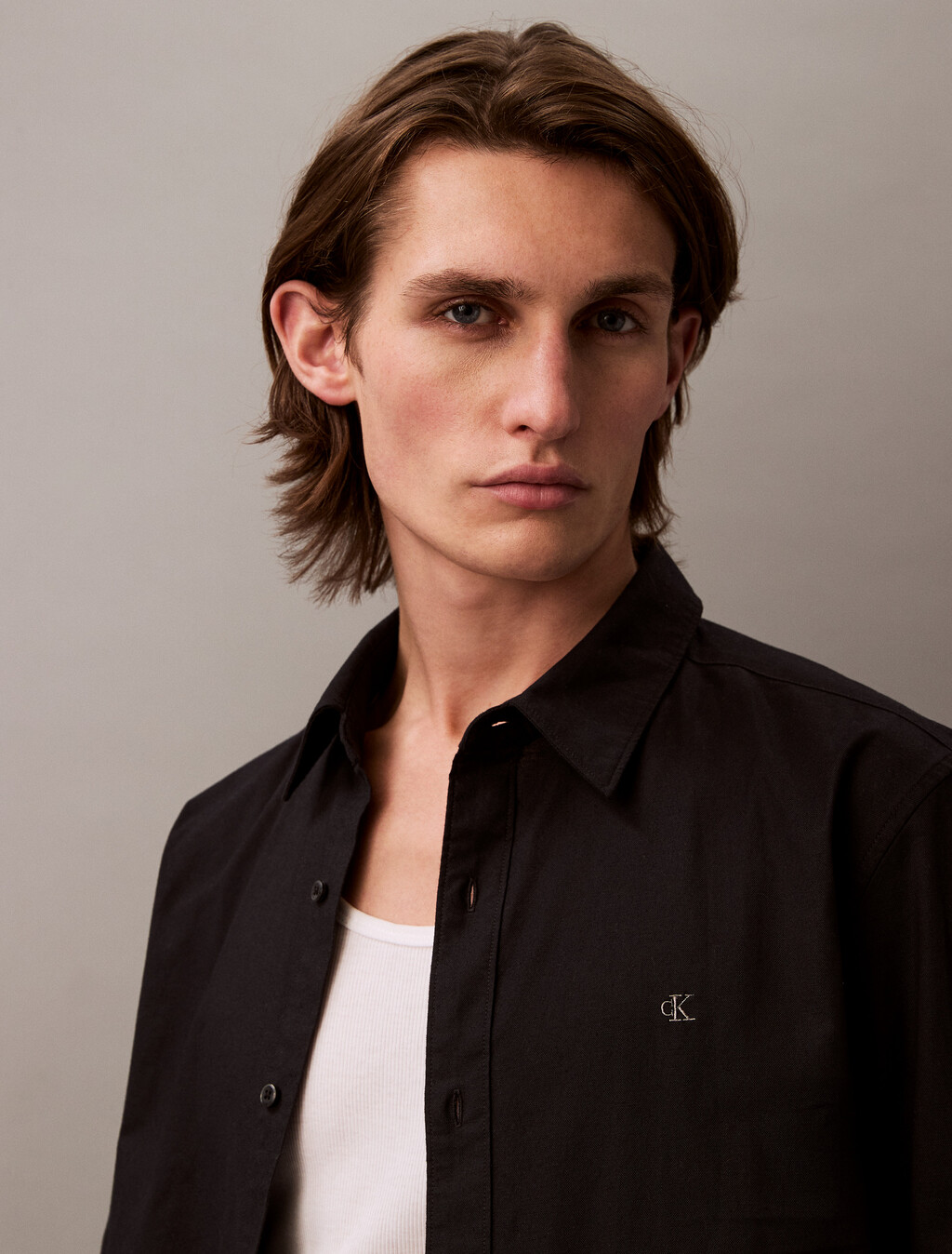 Solid Classic Oxford Button-Down Shirt, Black, hi-res