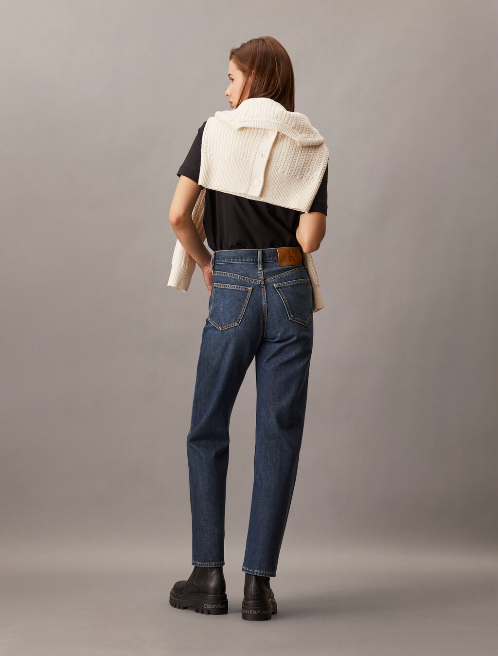 37.5 High Rise Straight Jeans, Denim Dark, hi-res