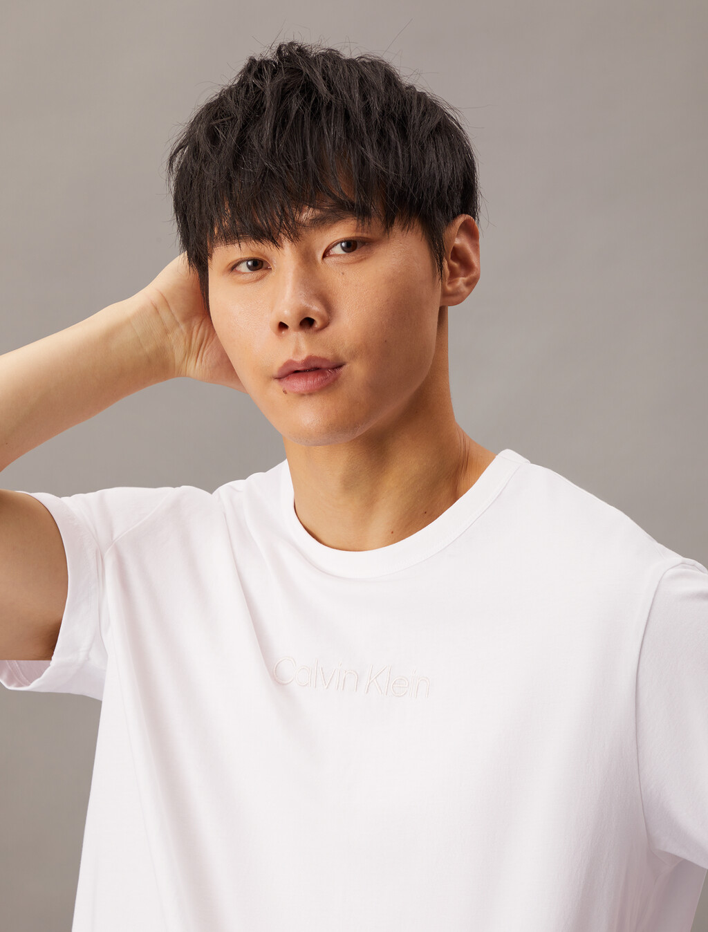 100% Cotton Crewneck Sleep T-Shirt, Classic White, hi-res