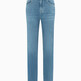 Mid Blue Embro Raw Hem