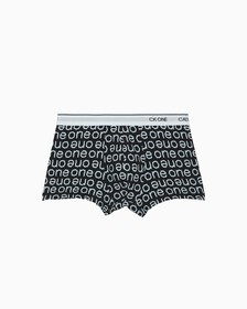 CK ONE PRINT MICRO LOW RISE TRUNKS, Paper Logo Print+Light Sky Blue, hi-res