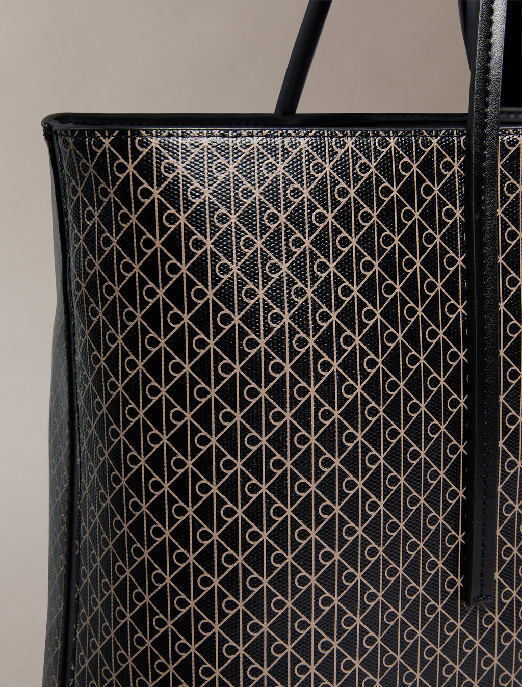Allover Monogram Logo Tote Bag with Pouch, BLACK AOP, hi-res