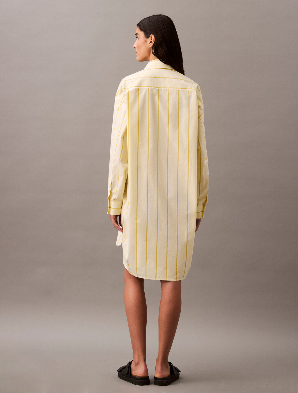 Relaxed Striped Cotton Shirt Dress, 18815 CSW25S_W013+Morning Light, hi-res