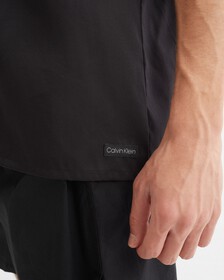 TENCEL LOUNGE BUTTON DOWN SHIRT, BLACK, hi-res