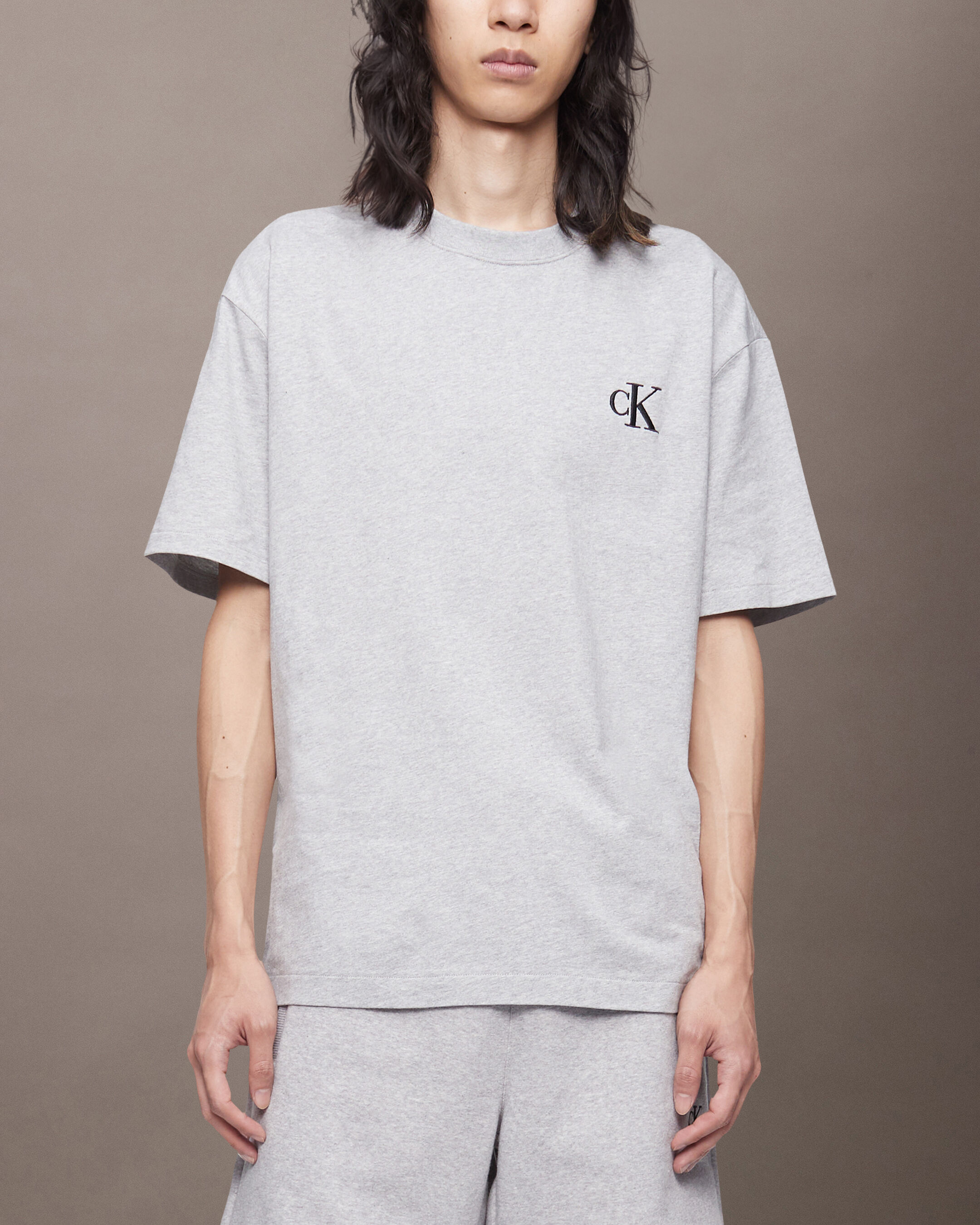 Grey crew neck t shirt cheap
