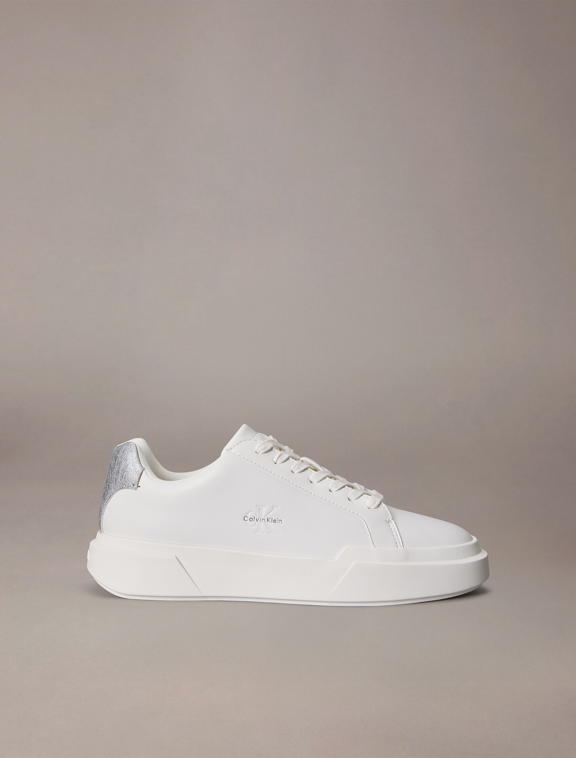 CK Avenue - Leather Logo Trainers | natural | Calvin Klein Singapore