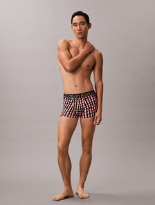 Icon Microfiber Stretch Metallic Low Rise Trunk, PAINTED CHECK MILK BERRY, hi-res