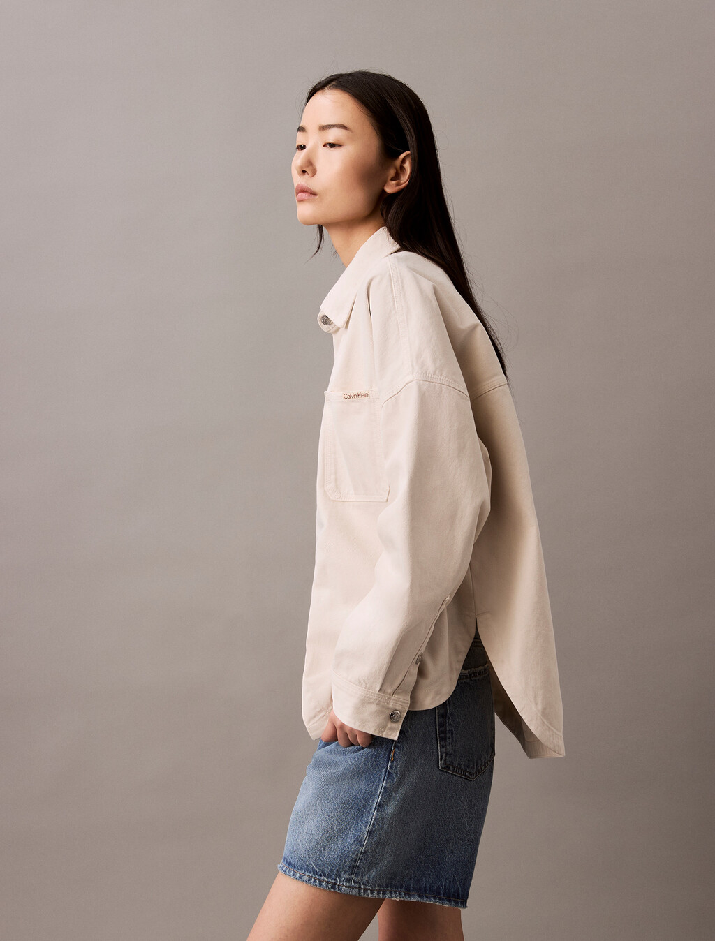 Oversized Utility Shirt, SOFT BONE, hi-res