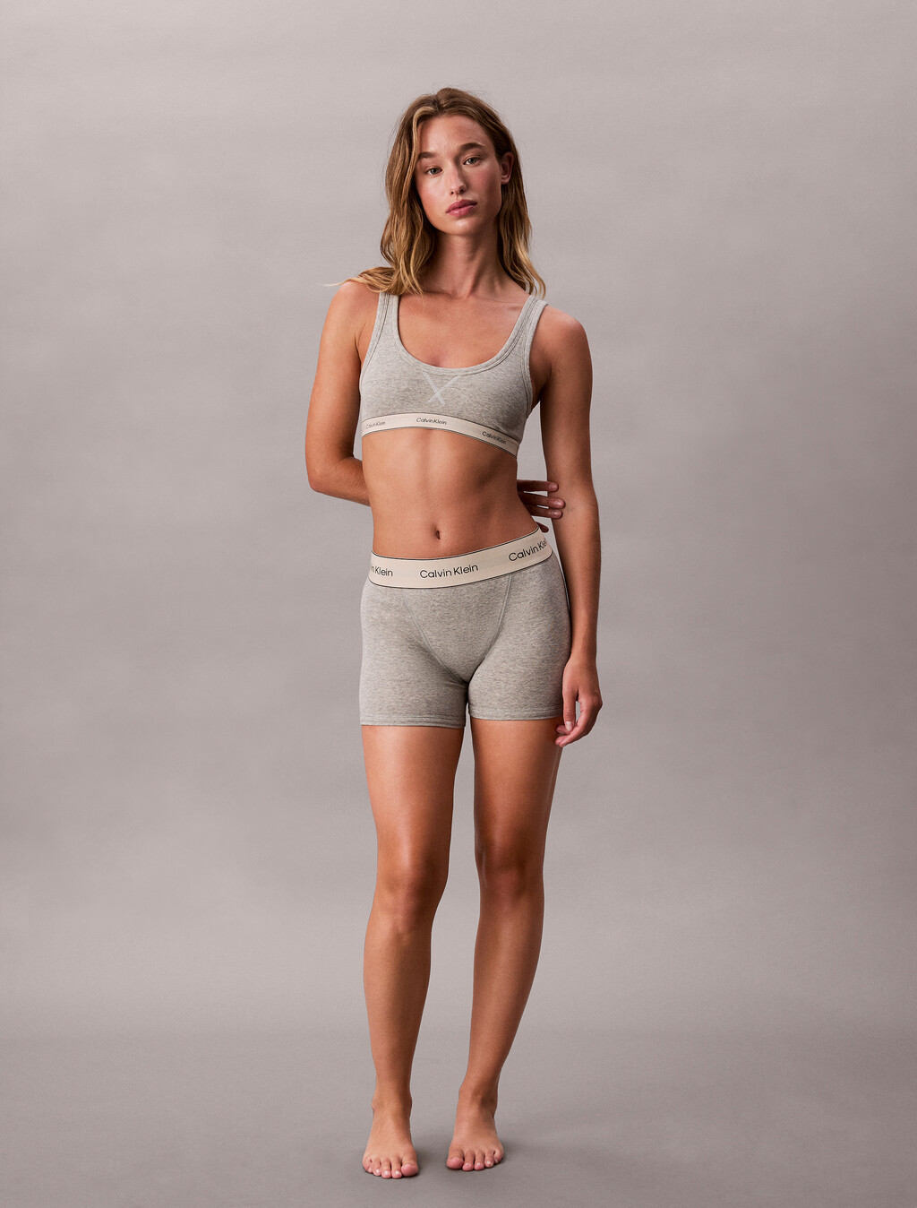 Bralette - Heritage Cotton, Grey Heather, hi-res