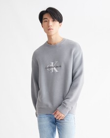 PREMIUM ESSENTIALS MONOLOGO OTTOMAN SWEATSHIRT, Overcast Grey, hi-res