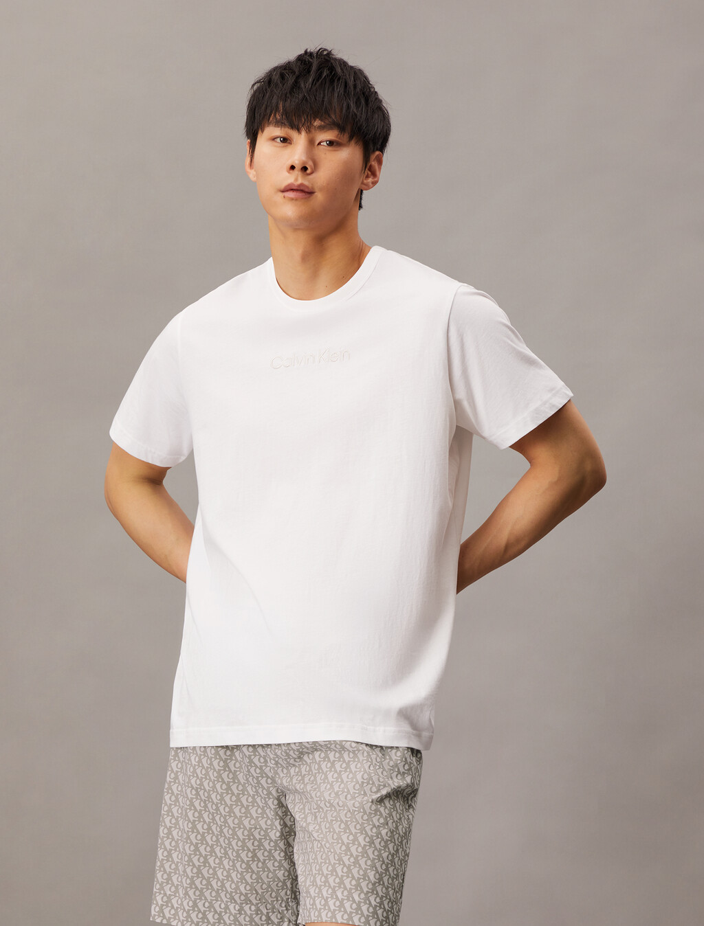 100% Cotton Crewneck Sleep T-Shirt, Classic White, hi-res