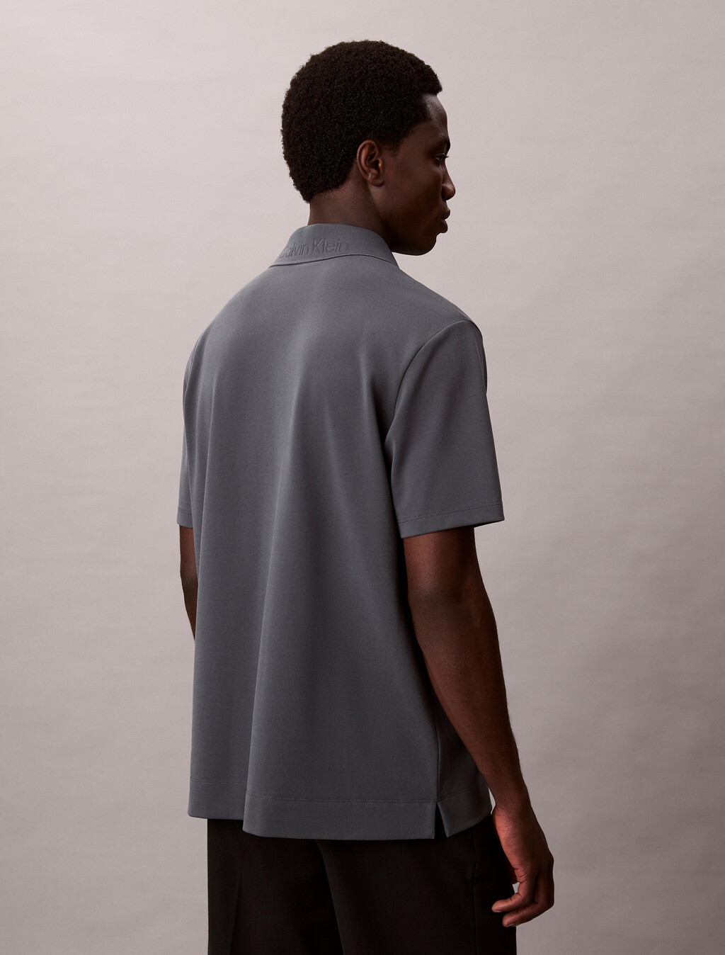 Cotton Blend Pique Polo Shirt, Harlem Night Blue, hi-res