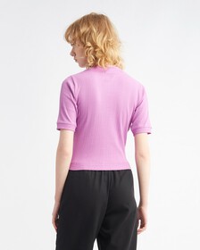 SMALL LOGO BADGE RIB KNIT TOP, Iris Orchid, hi-res