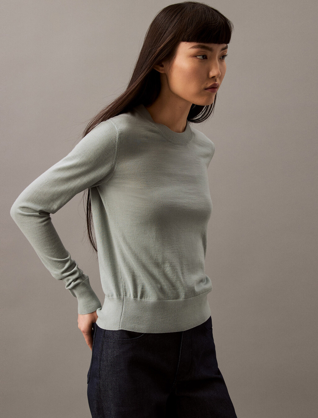Tech Merino Crewneck Sweater, Slate Gray, hi-res