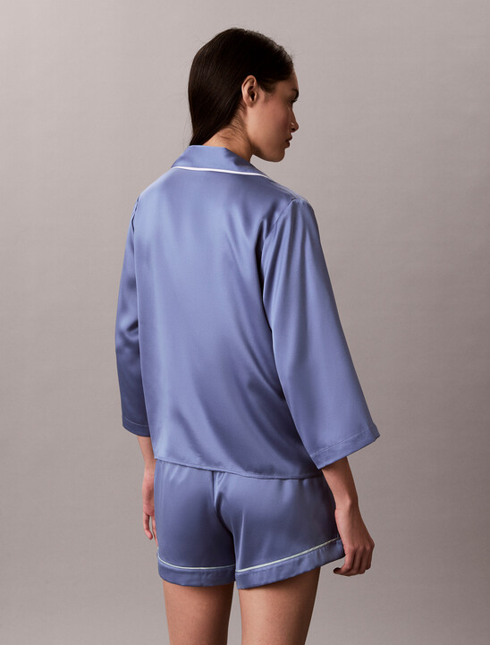 Satin Sheen Short Sleeve Shirt