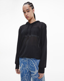CK ONE GENDERLESS MESH HOODIE, Ck Black, hi-res