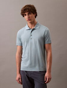 Fine Knit Lyocell Blend Polo Shirt, Arona, hi-res