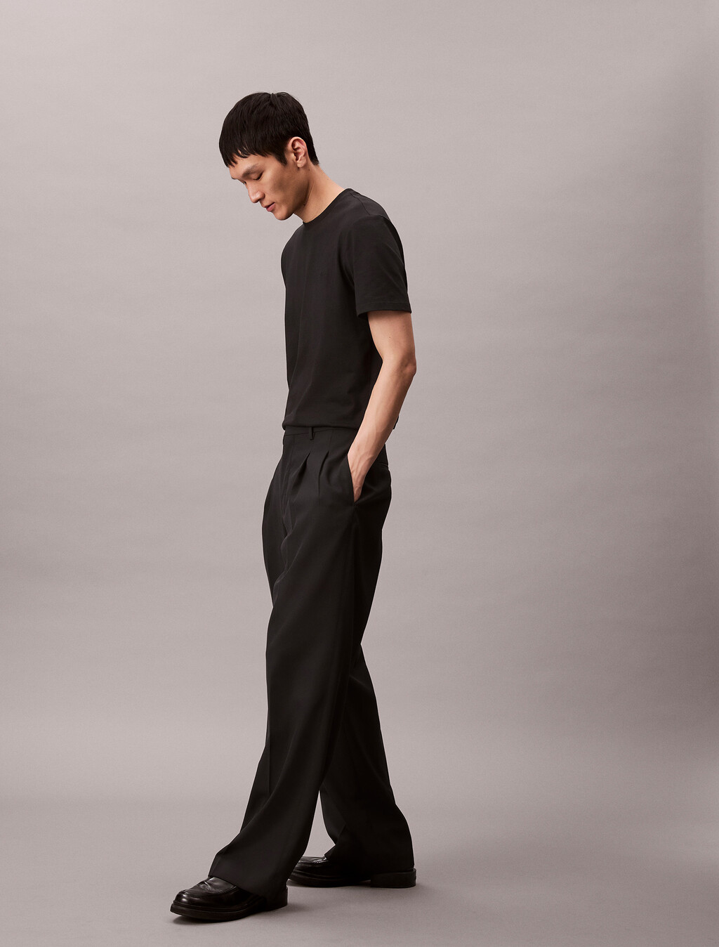 Solid Liquid Touch Crewneck Tee, Black, hi-res