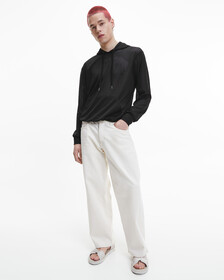 CK ONE GENDERLESS MESH HOODIE, Ck Black, hi-res