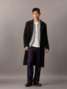 Boiled Wool Blend Snap Bomber, Medium Grey htr, hi-res