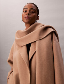 Wool Blend Scarf Coat, Amphora, hi-res