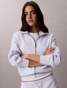 Logo Tape Full Zip Sweatshirt, Lacey Lilac, hi-res
