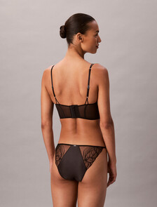 String Bikini Briefs - CK Black Floral Lace, Black, hi-res