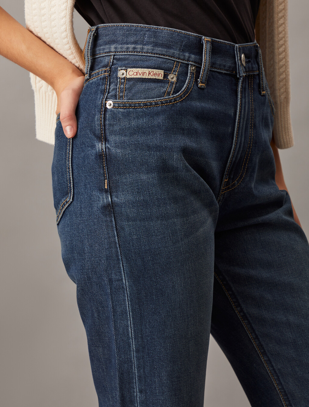 37.5 High Rise Straight Jeans, Denim Dark, hi-res