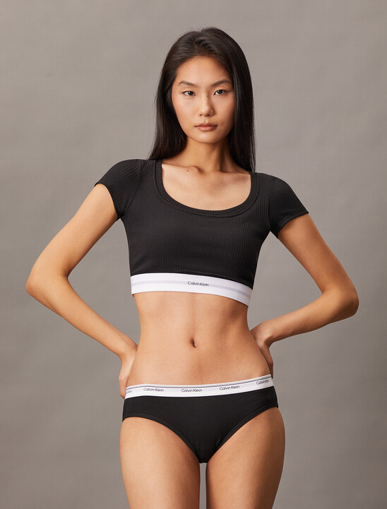 Cotton Modal Rib Knit T-Shirt Bralette