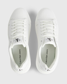 Leather Trainers, White/Black, hi-res