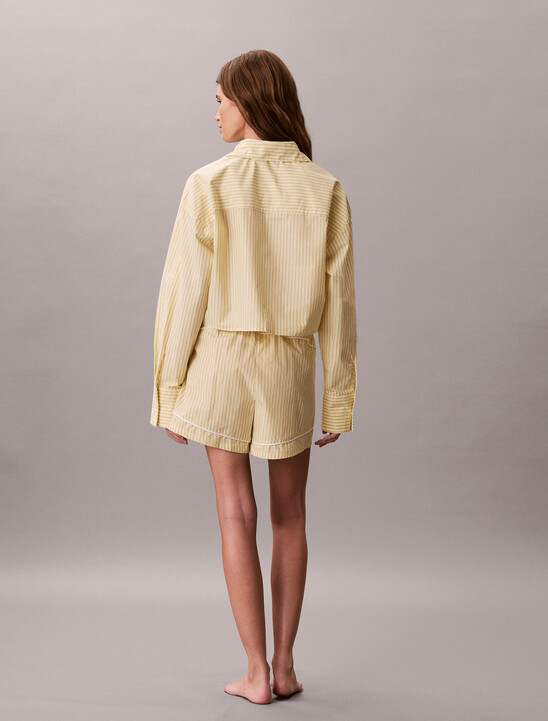 Cropped Cotton Poplin Pyjama Top