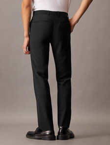 Refined Virgin Wool Slim Trouser, Black, hi-res