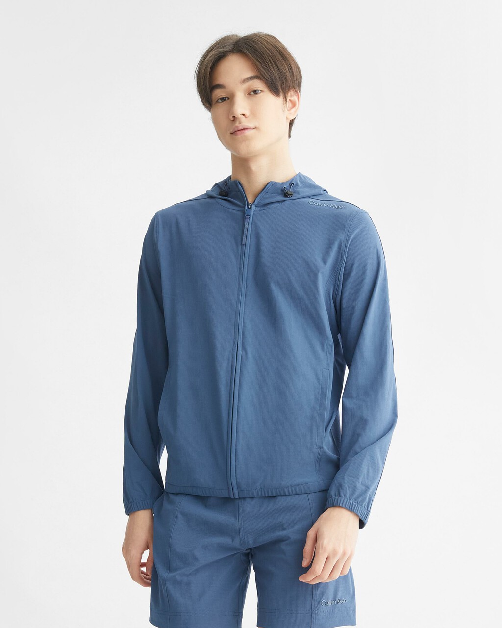 HOODED WINDBREAKER, CRAYON BLUE, hi-res